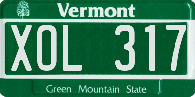 VT license plate XOL317
