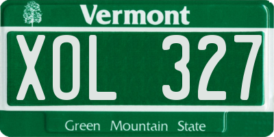 VT license plate XOL327