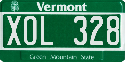 VT license plate XOL328
