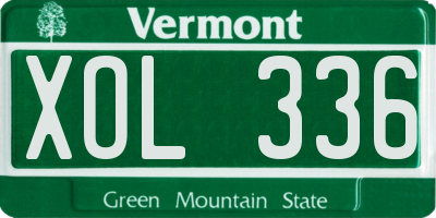 VT license plate XOL336