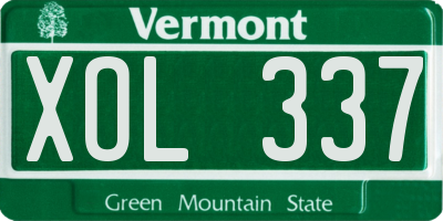 VT license plate XOL337