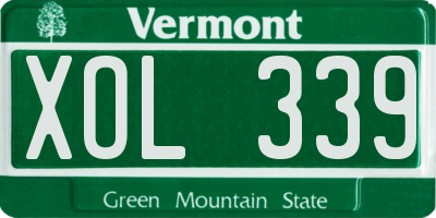 VT license plate XOL339