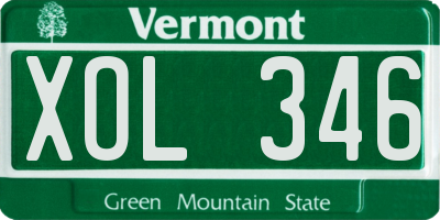 VT license plate XOL346