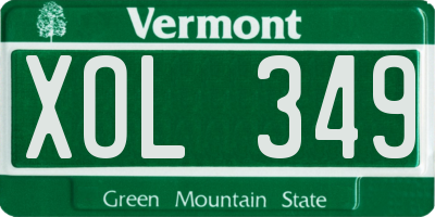VT license plate XOL349