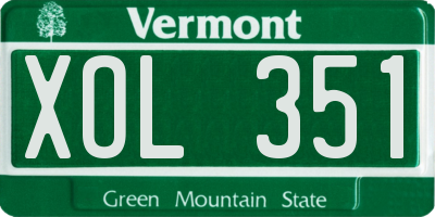 VT license plate XOL351