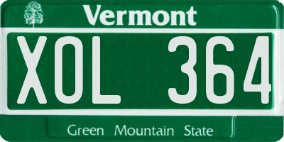 VT license plate XOL364
