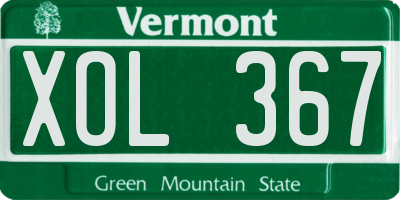 VT license plate XOL367