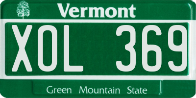 VT license plate XOL369