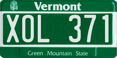 VT license plate XOL371