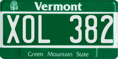 VT license plate XOL382