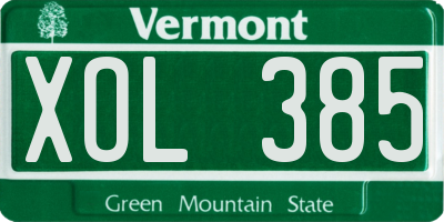VT license plate XOL385