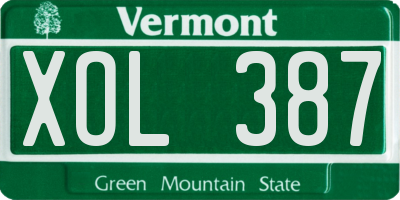 VT license plate XOL387