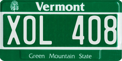VT license plate XOL408