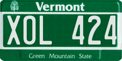 VT license plate XOL424