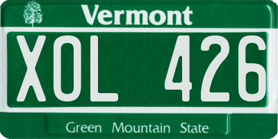 VT license plate XOL426
