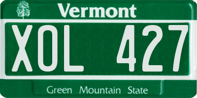 VT license plate XOL427