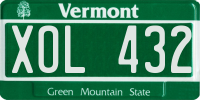 VT license plate XOL432