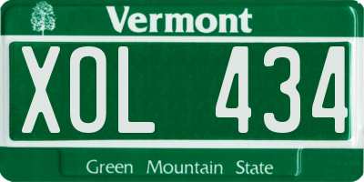 VT license plate XOL434