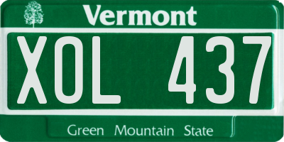 VT license plate XOL437