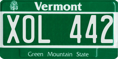 VT license plate XOL442