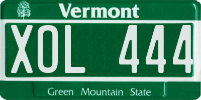 VT license plate XOL444