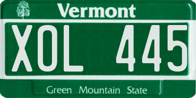 VT license plate XOL445