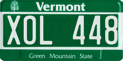 VT license plate XOL448