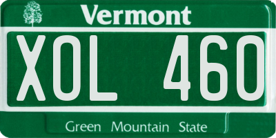 VT license plate XOL460