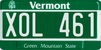 VT license plate XOL461