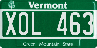 VT license plate XOL463