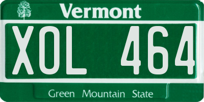 VT license plate XOL464