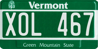 VT license plate XOL467