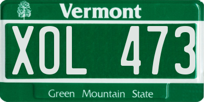 VT license plate XOL473