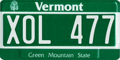VT license plate XOL477