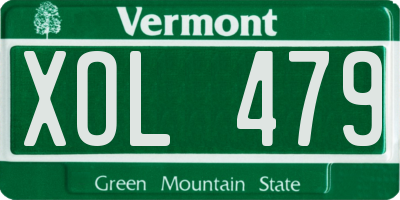 VT license plate XOL479