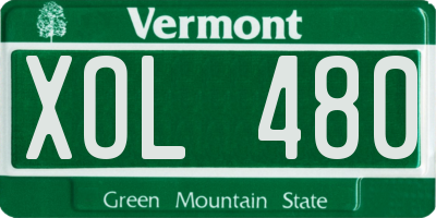 VT license plate XOL480
