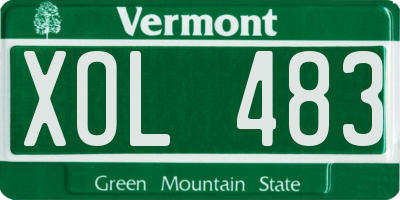 VT license plate XOL483