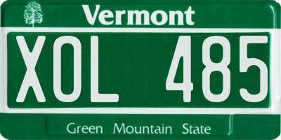 VT license plate XOL485