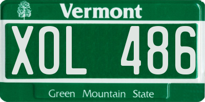 VT license plate XOL486