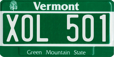 VT license plate XOL501