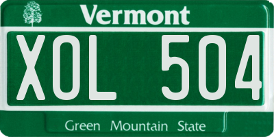 VT license plate XOL504