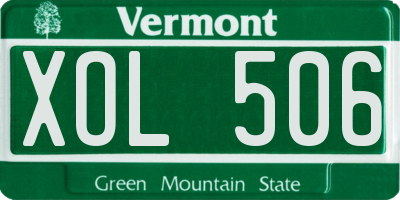 VT license plate XOL506