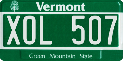 VT license plate XOL507
