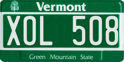 VT license plate XOL508