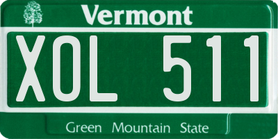 VT license plate XOL511