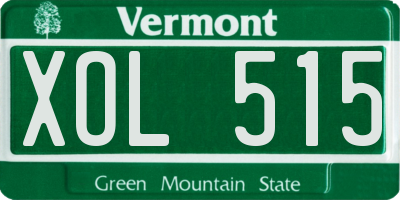 VT license plate XOL515