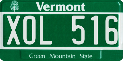 VT license plate XOL516
