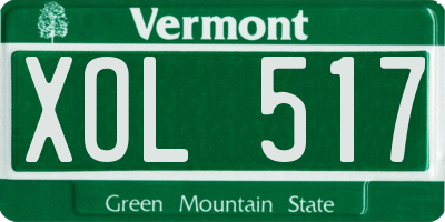 VT license plate XOL517