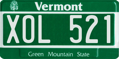 VT license plate XOL521