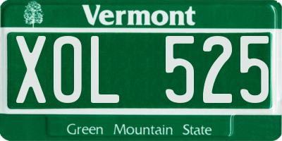 VT license plate XOL525